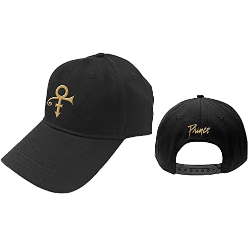 Prince Gorra de béisbol Ajustable con símbolo Dorado para Hombre, Color Negro, Negro -