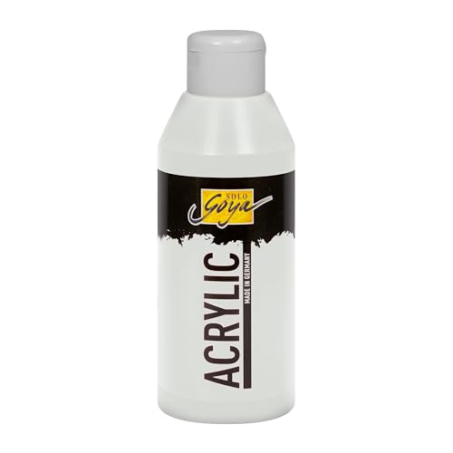 Kreul 84227 - Solo Goya Acrylic Silver, flacon de 250 ml, peinture acrylique crémeuse polyvalente de qualité étude, à base d'eau, séchage rapide et mat