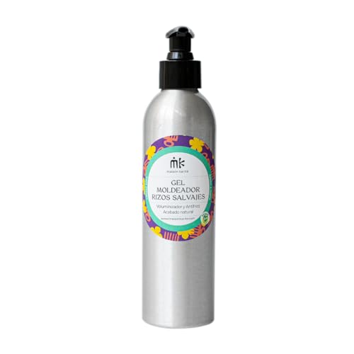 Maison Karité - Gel Rizos Salvajes | Gel Definidor Cabello Rizado y Ondulado | Fijación Media o Ligera | Vegano, Método Curly Girl (500ml con dispensador, Fijación Ligera)