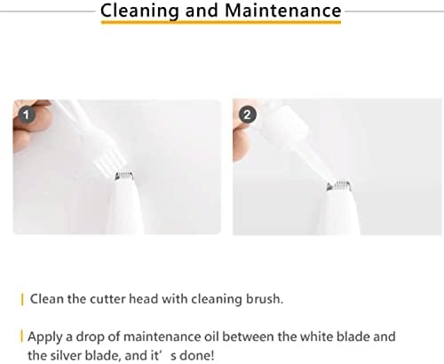 URBANER Cordless Small Pet Hair Grooming Paw Trimmer, Low Noise for Trimming Cats and Dogs' Hair Around Paws, Eyes, Ears, Safe Blade, Rechargeable, White, MB-021