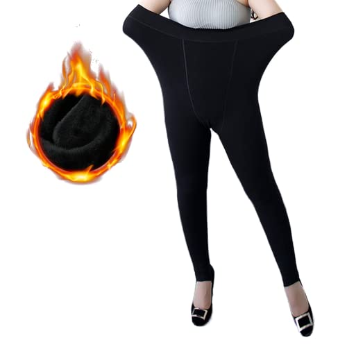 J COLOUR Meia Calça Térmica Para Inverno Quente Calça Segunda Pele Feminino Preta (Sem pé)