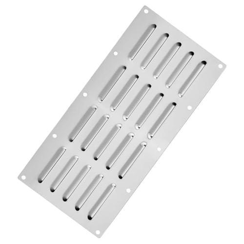 Lecreatekit Placa de ventilación de acero inoxidable para accesorios de barbacoa, hogueras y cocinas al aire libre, panel de ventilación de 13.5 x 5.25 pulgadas para base de fuego de mampostería