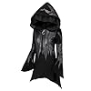 Generisch Women's Casual Fashion Dark Punk Gothic Printed Black Long Hoodie with Print Transition Jacket Women's 50, black, 5XL #4