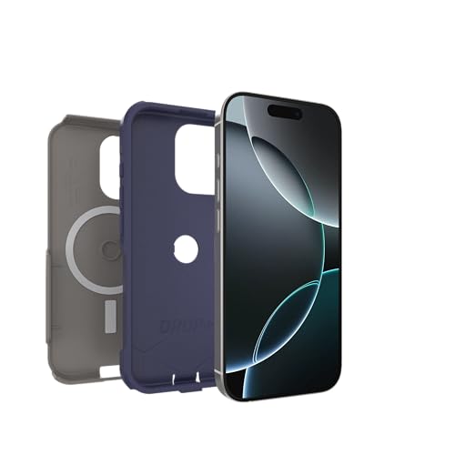 Image of OtterBox iPhone 16 Pro (Only) - Commuter Series MagSafe Case - Fogbound Blue (Grey & Blue) - Built-in Magnets - Slim & Tough - Pocket-Friendly - with Port Protection