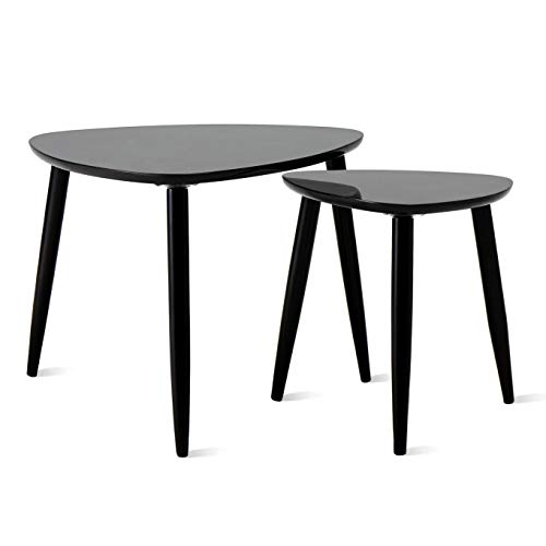 TaoHFE Nesting Coffee Tables Set of 2, Modern Furniture Decor Side End Table