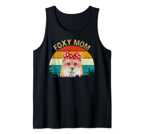Foxes Vintage Retro Style Red Foxs Cute Wild Animal Foxy mom Camiseta sin Mangas