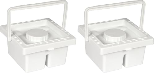 Creative Mark Brush Basin - All In One Unit for Storage, Shaping, Cleaning, and Soaking - 6.5 x 6.5 x 3.5 With Lid (Pack of 2)