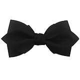 GUUNIEE Mens Luxurious Matte Satin Pre-tied Bowtie Solid Bow Ties