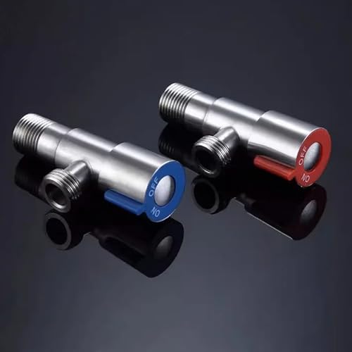 Válvula angular de acero inoxidable 304 azul G1/2 para agua de cocina y baño duradera 5