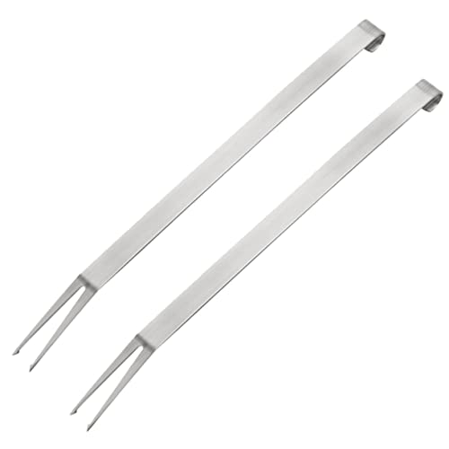 Abaodam 2Pcs Bbq Forks Stainless Steel Grilling Tools for Outdoor Cooking Durable Material for Sausages Vegetables and More for Home and Catering
