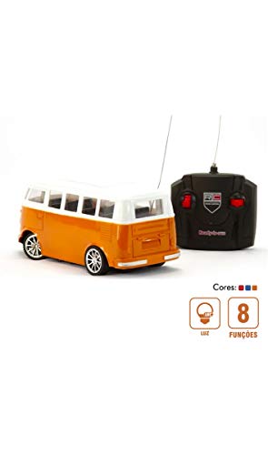 CARRINHO DE CONTROLE REMOTO BRINQUEDO KOMBI CLASSICA COM LUZ 2228 (Laranja)