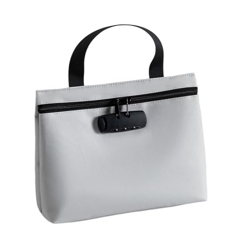 de banco con cerradura | organizadora de cremallera con cerradura de gran capacidad | organizadora de dinero - para guardar dinero en efectivo, llaves, joyas, pasaporte, documentos