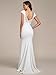 Ever-Pretty Women's Sleeveless V-Neck Open Back Lace Simple Mermaid Sweep Train Wedding Dress White US22