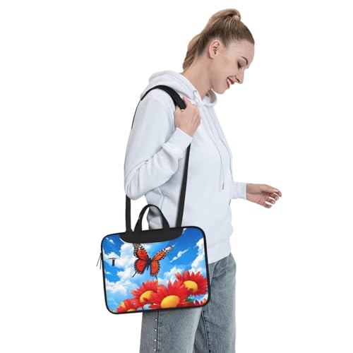 Maletín para portátil 15.6 pulgadas impermeable rojo floral miniatura 3