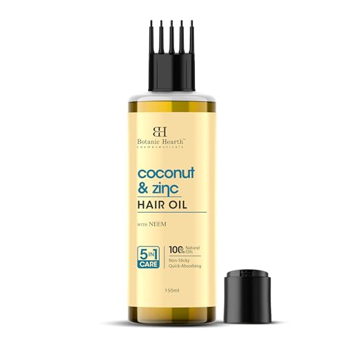 Image of Botanic Hearth Coconut & Zinc Pyrithione Hair Oil with Neem - 150ml - Soothes Scalp, Controls Dandruff, Nourishes & Hydrates for Healthy Hair