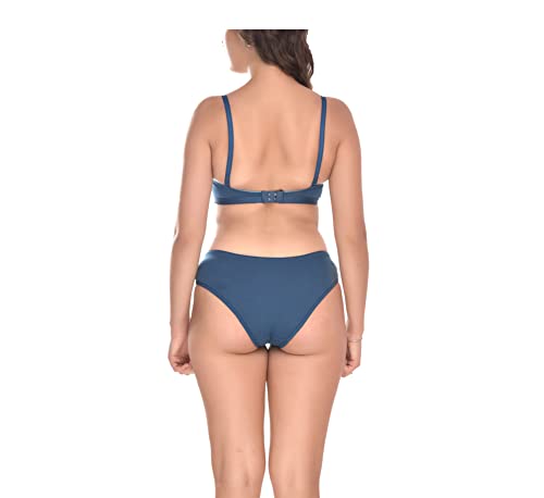 Image of Elina Women's Full Coverage Non Padded with Detachable Strap Cotton Hosiery Bra and Panty Set (Lovia Set)
