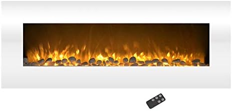 Electric Fireplace Wall Mounted, Color Changing LED Flame and Rem...