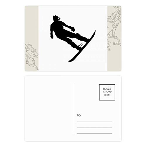 Carte postale de fleur ski DIYthinker : cadeau idéal pour amateurs de glisse et papeterie