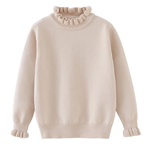 BILIKEYU Girls Sweaters Cotton Fall Winter Crew Neck Ruffle Long Sleeve Knit Pullover Tops for 1 to 12 Years3