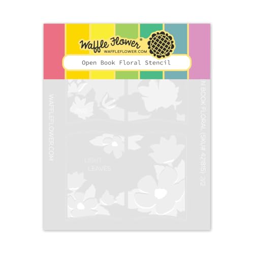 Waffle Flower Open Book Floral Stencil