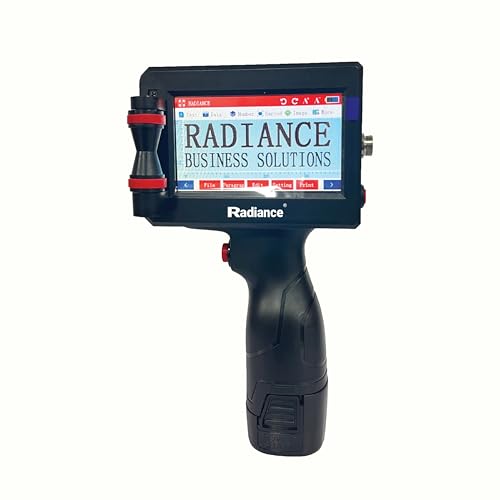Image of Radiance 12.7mm Handheld TIJ Thermal Inkjet Printer ABS Body with Premium Solvent Ink Cartridge., Black