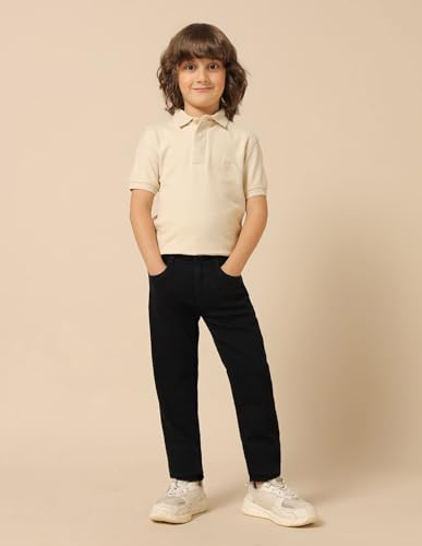 Image of U.S. Polo ASSN. Slim Fit Jeans for Boys - Five Pockets, Mid-Rise Waist, Casual Kids Wear