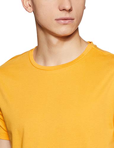 Image of ABOF Men's Solid Slim fit T-Shirt (BOA19AMCWTE3007712 Yellow XXL Mustard