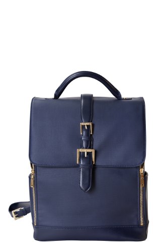 One-Day Sale: Up to 80% Off Isaac Mizrahi Kathryn Full Size Coated Canvas Camera Backpack for DSLR Cameras, Up To 7 Lenses, Accessories and Other Tech Items (Blue)