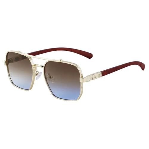 Lunettes de soleil carrées tendance style rétro en bois pour homme moderne