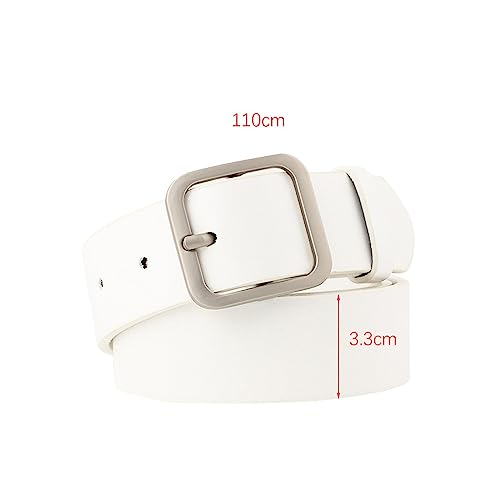 4X Stylish Faux Leather Belt for Women with Square Pin Buckle - Adjustable Waistband for Dresses and Jeans3