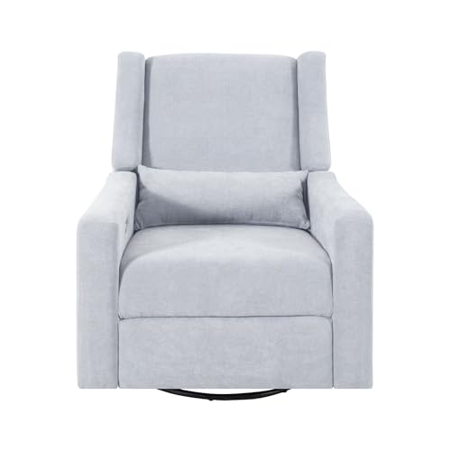 Sillón reclinable plegable gris claro de tela miniatura 1