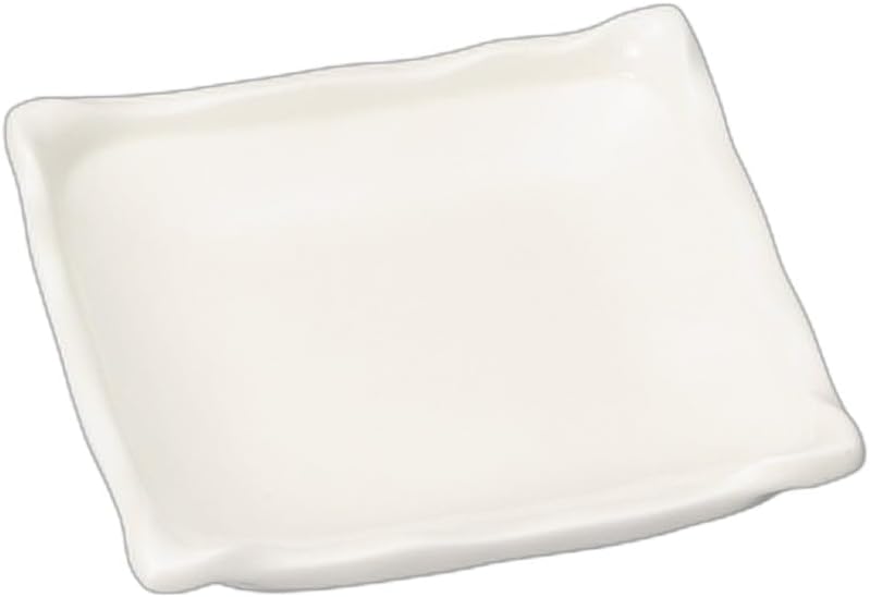 New Bon Square Rising 5.9 inches (15 cm) Plate, 5.9 x 5.9 x 1.0 inches (15 x 15 x 2.5 cm), Reinforced | Square Plate