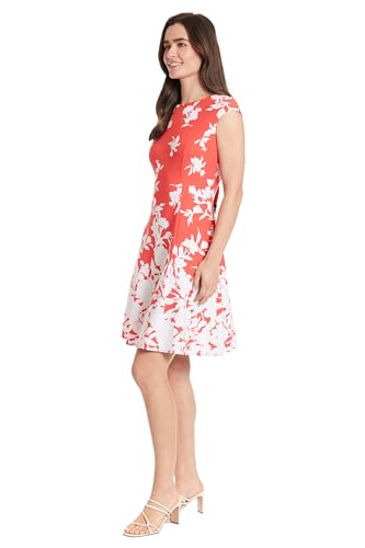 Image of London Times Womens Dresses Cap Sleeve Fit and Flare - Elegant Summer Cocktail Graduation Garden Party Wedding Guest Dress