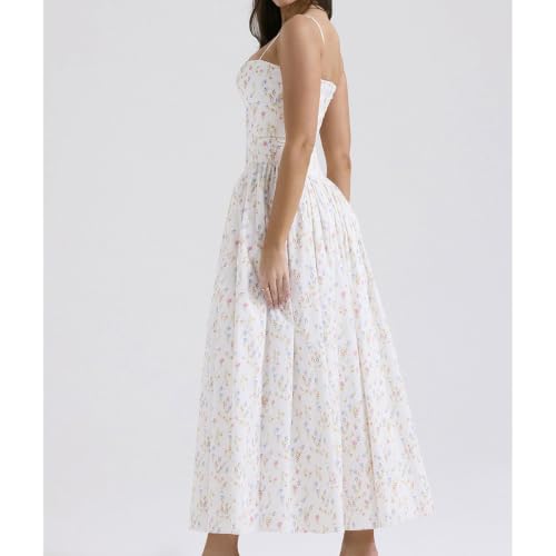 Image of Women's Long Halter Dresses Square Neck Ruffle Hem A-Line Suitable for Coctail Club Night Out Dresses