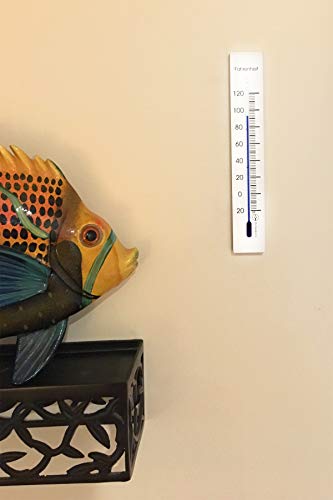 Hokco Analog Indoor Wall Thermometer Solid Beech Wood White Finish 6.75 Inch #TOP4