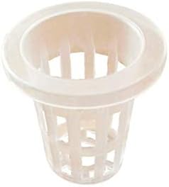 JpGdn 50PCS 1.75" Mesh Net Cup Pots Basket Hydroponics System Supplies Aquaponics Seed Growing Media White…