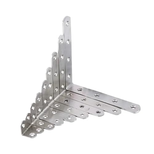 Soporte de acero inoxidable en forma de L, soporte de esquina de ángulo de 90 grados para conectar, construcción de metal duradero