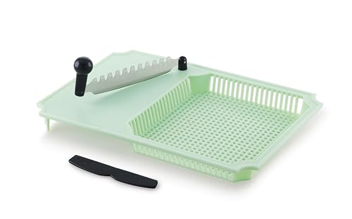 Image of Anjali Fantastic Cut & Wash Deluxe Green Black Cutter - Polypropylene, ABS & Nylon Body with Tempered Magnetic Stainless Steel Blades, Perfect for Cutting, Chopping & Slicing - HZCW01(G)