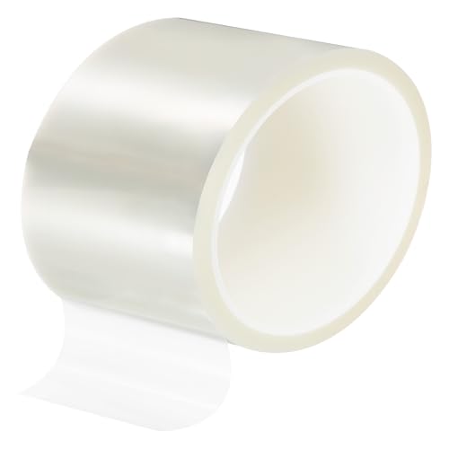 Image of uxcell Clear Heat Tape, 1 Roll 100mmx33m 108ft High Temperature Heat Resistant Tape for Sublimation,Heat Vinyl Press,Heat Transfer, Circuit Board, No Residue