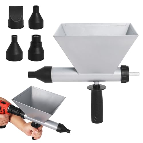 Potufa Mörtelspritze Fugenpistole, Edelstahl Fugenpistole für Mörtel mit 4 Abnehmbare Düsen, Betonspritze für Mörtelfuge Steinmauer Böden
