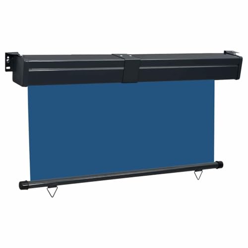 Store lateral de balcon brise-vue vertical bleu pour terrasse