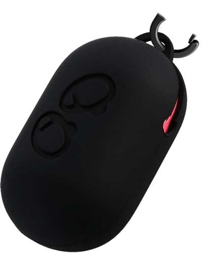 Aotao Silicone Case for Gear IconX (2018 Edition), Soft and Flexible, Scratch/Shock Resistant Silicone Cover with Carabiner for Gear IconX (Black)