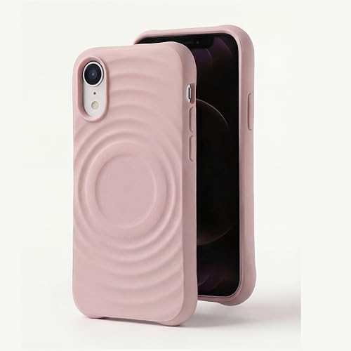Image of amazon basics Shockproof Case for iPhone XR | Ripple Pattern | Camera Protection | Protective Cover with Enhanced Grip & Wireless Charging Support - Baby Pink