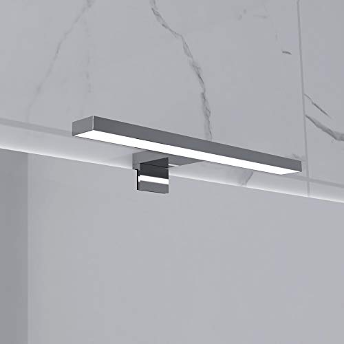 Starbath-Plus-Lampara-de-Luces-LED-Silvia-Aplique-Ideal-para-el-Espejo-del-Bano-Proteccion-IP44-300-x-108-x-40-mm-Con-Luz-Blanca-de-6000-K-Color-Cromado