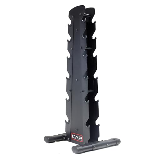 CAP Barbell 6-Tier Dumbbell Rack for Home Gym, Heavy-Duty Steel Weight Storage Rack for Hex Dumbbells, Black by CAP Barbell - Used condition - US$71.04