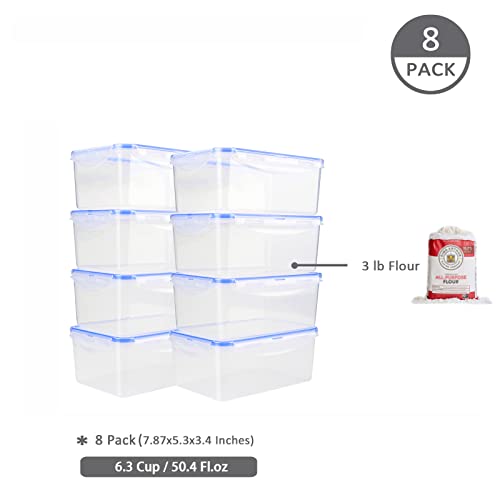Tauno 8 Pack Food Storage Containers With Lids, Plastic Food Containers Freezer & Dishwasher Safe, Meal Prep Containers Rectangle 73 Cup / 18 Quart Total #TOP1