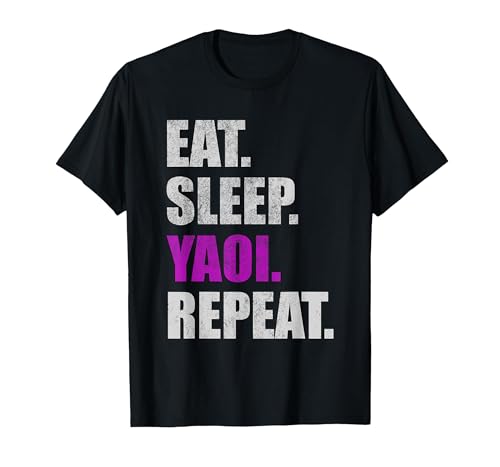 Eat Sleep Yaoi Repeat - Yaoi Boy's Love Manga T-Shirt, Men, Black, Medium