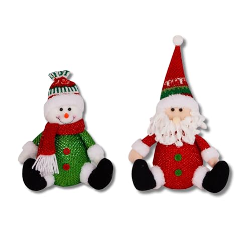 Boneco Enfeite de Natal Sentado 28cm - Papai Noel ou Boneco de Neve (Papai Noel)