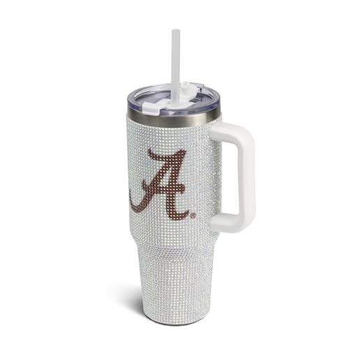 Image of The Memory Company Officially Licensed 40oz White Bling Game Day Tumbler, University of Alabama