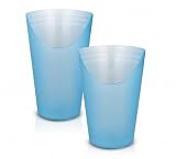 Vuelapluma Bicchiere Disfagia, confezione da 2 bicchieri adattati da 240 ml, bicchiere con apertura nasale, design sagomato per bere senza inclinare la testa, in polipropilene, blu